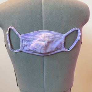 Small kids lavender cotton tie dye mask, reusable, washable